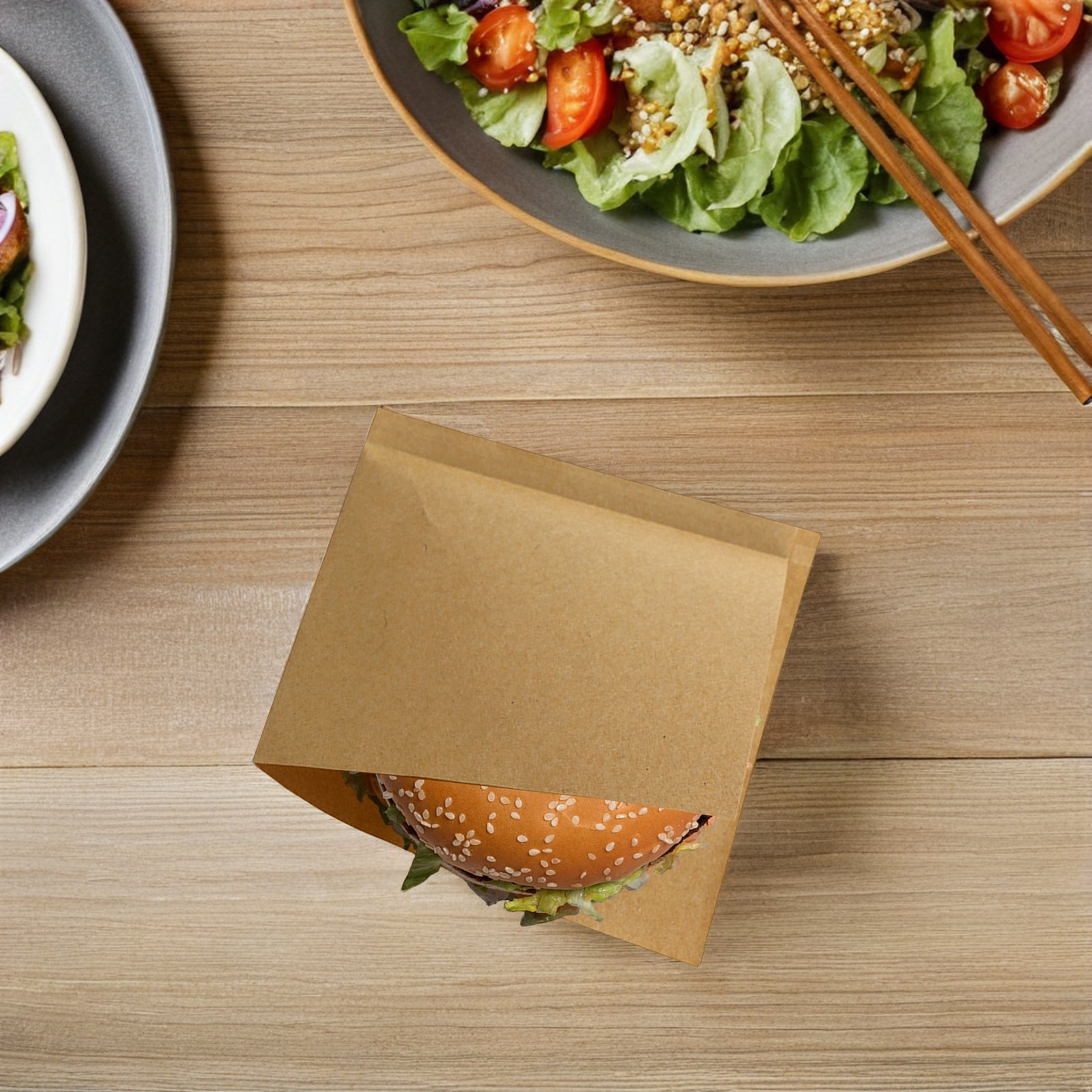 Food Snacks Quantity - 100Pcs Food Kraft Paper Oil-Proof Triangle