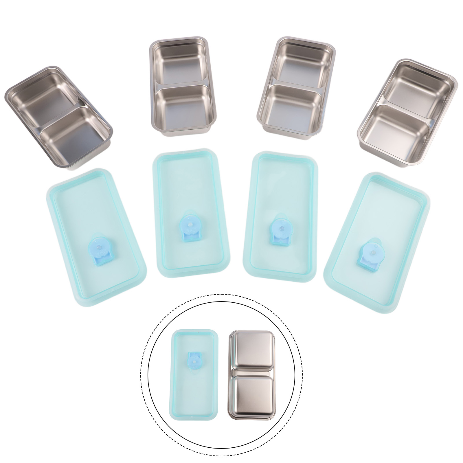 Food Snacks For Picnic - 4Pcs Stainless Steel Snack Containers 2