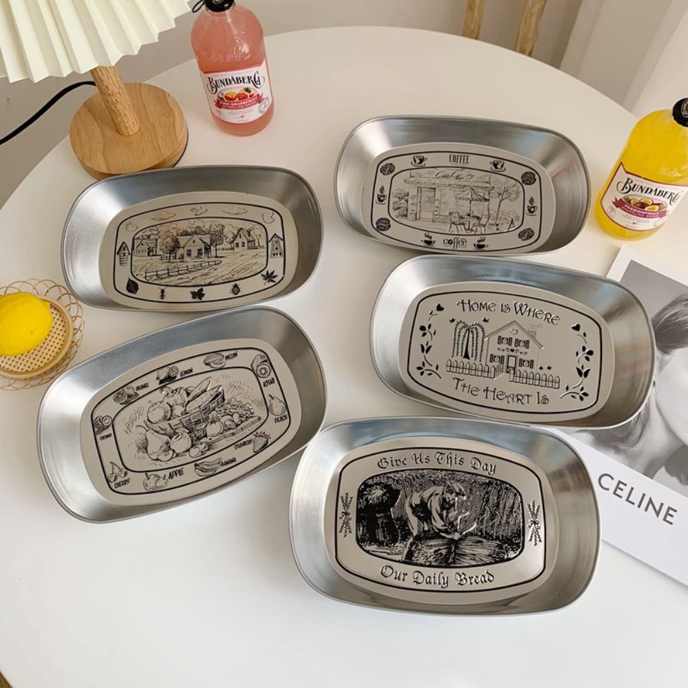 2PCS Vintage American Tin Tray - огляд і ціна Food Snacks For Picnic