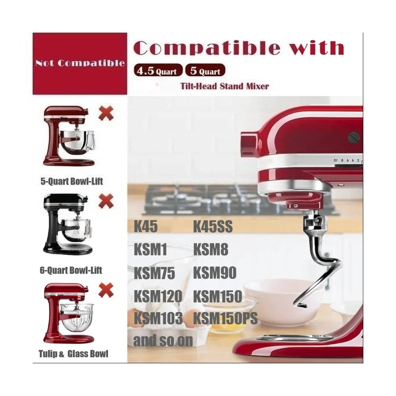 Stainless Steel Spiral Dough H - огляд і ціна Kitchenaid Mixer Hand Mixer