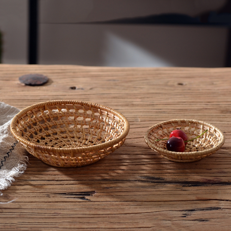Round Bamboo Rattan Tray, Hand - огляд і ціна Food Snacks For Picnic
