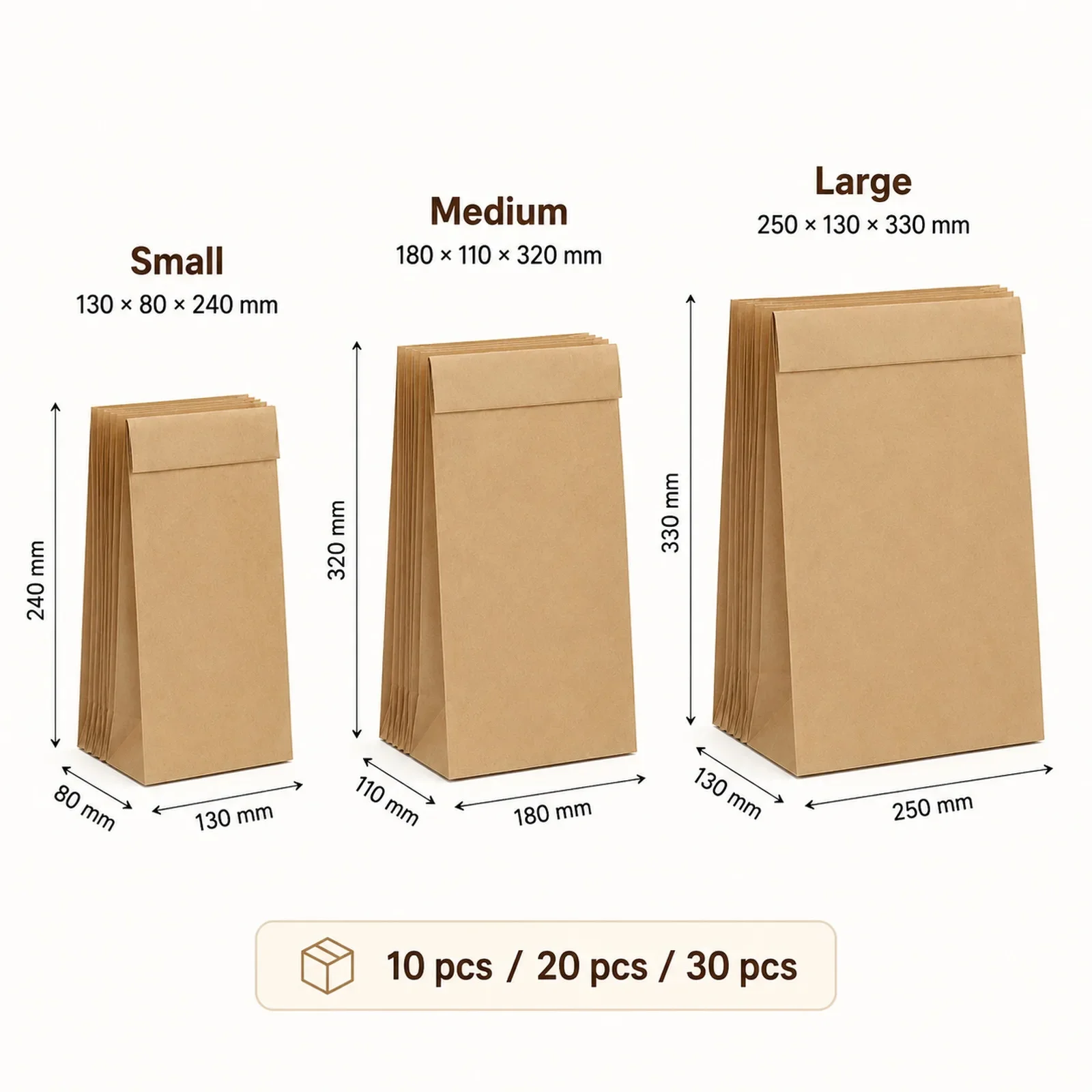 10-30Pcs Small Brown Kraft Pap - огляд і ціна Food Like Snacks