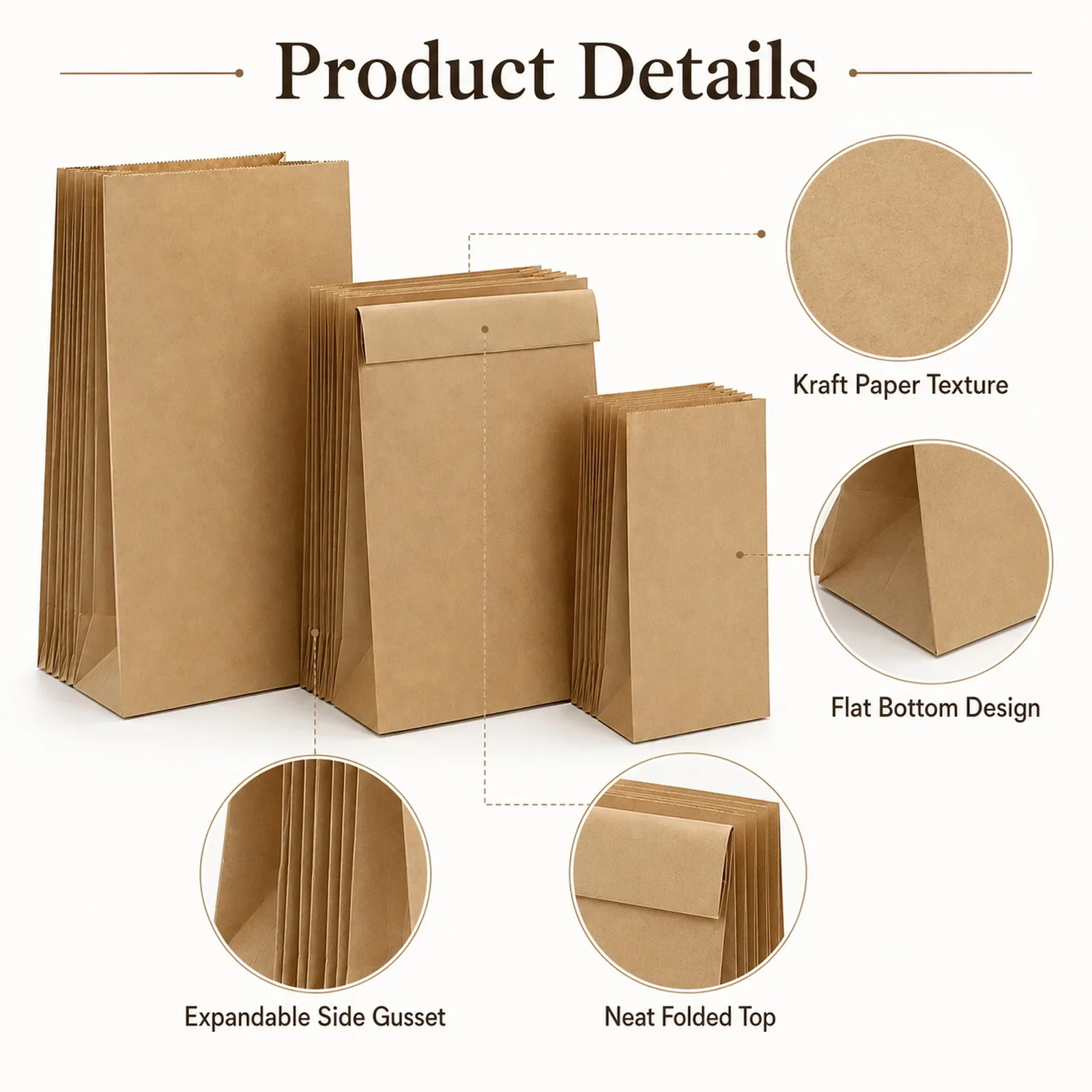 10-30Pcs Small Brown Kraft Pap - огляд і ціна Food Like Snacks